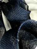 NEVER LET ME GO double white sinamay brim with navy bows