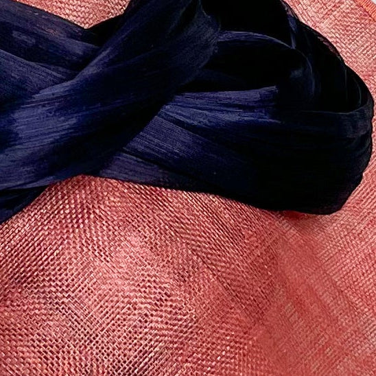 TASTE OF SORBET Peach orange disc with navy blue silk