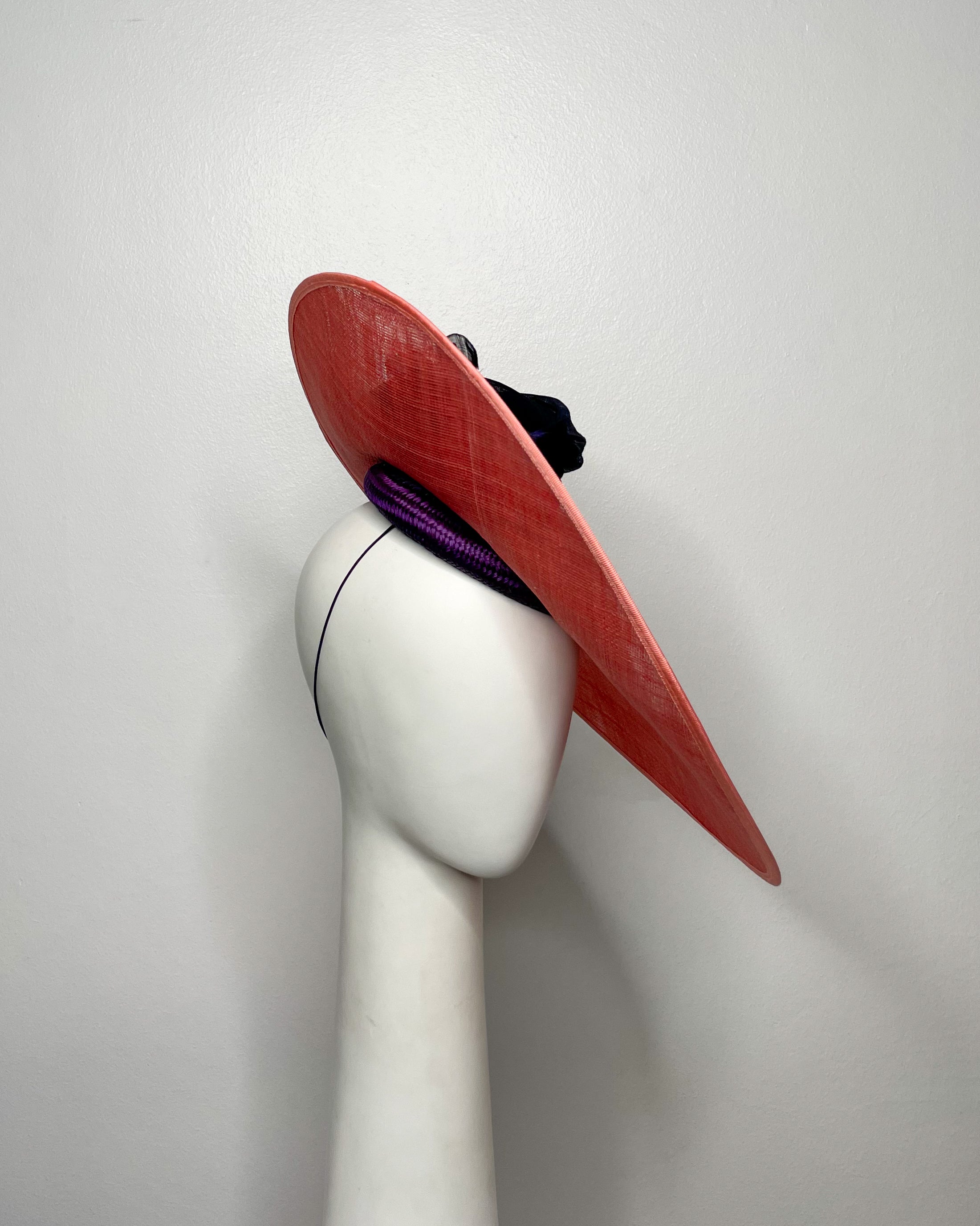 TASTE OF SORBET Peach orange disc with navy blue silk